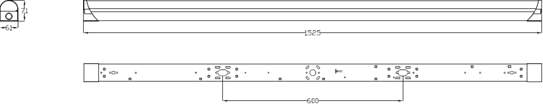Knightsbridge: BATS5, 5ft 37W LED Batten, Opal Diffuser, 4000K, 4290lm, Steel & Polycarbonate