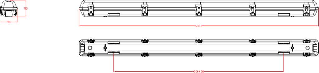 Knightsbridge: TORCWEM4, 4ft LED Non-Corrosive Emergency Light, Selectable Wattage 19W/37W, IP65, IK08