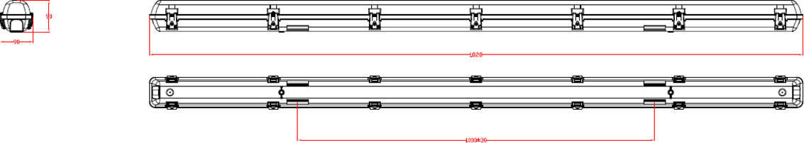 Knightsbridge: TORCW6, 230V IP65 IK08 6ft Selectable LED Light, 30W/60W, 4,750lm/8,660lm