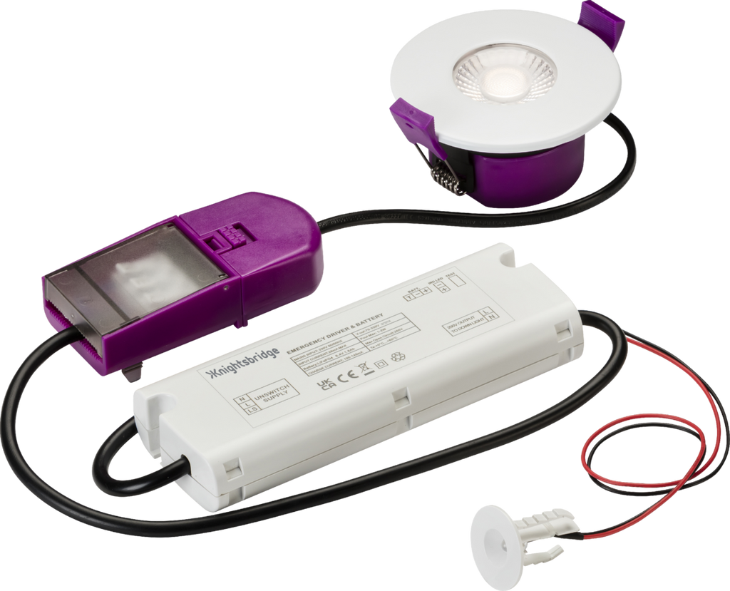 Knightsbridge: SPKEVEMKIT, SpektroLED Evo Emergency Kit, 230V, 2W, LiFePO4 Battery, Maintained/Non-Maintained, IP20, 3 Hour Duration