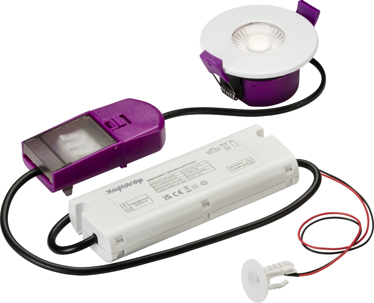 Knightsbridge: SPKEVEMKIT, SpektroLED Evo Emergency Kit, 230V, 2W, LiFePO4 Battery, Maintained/Non-Maintained, IP20, 3 Hour Duration