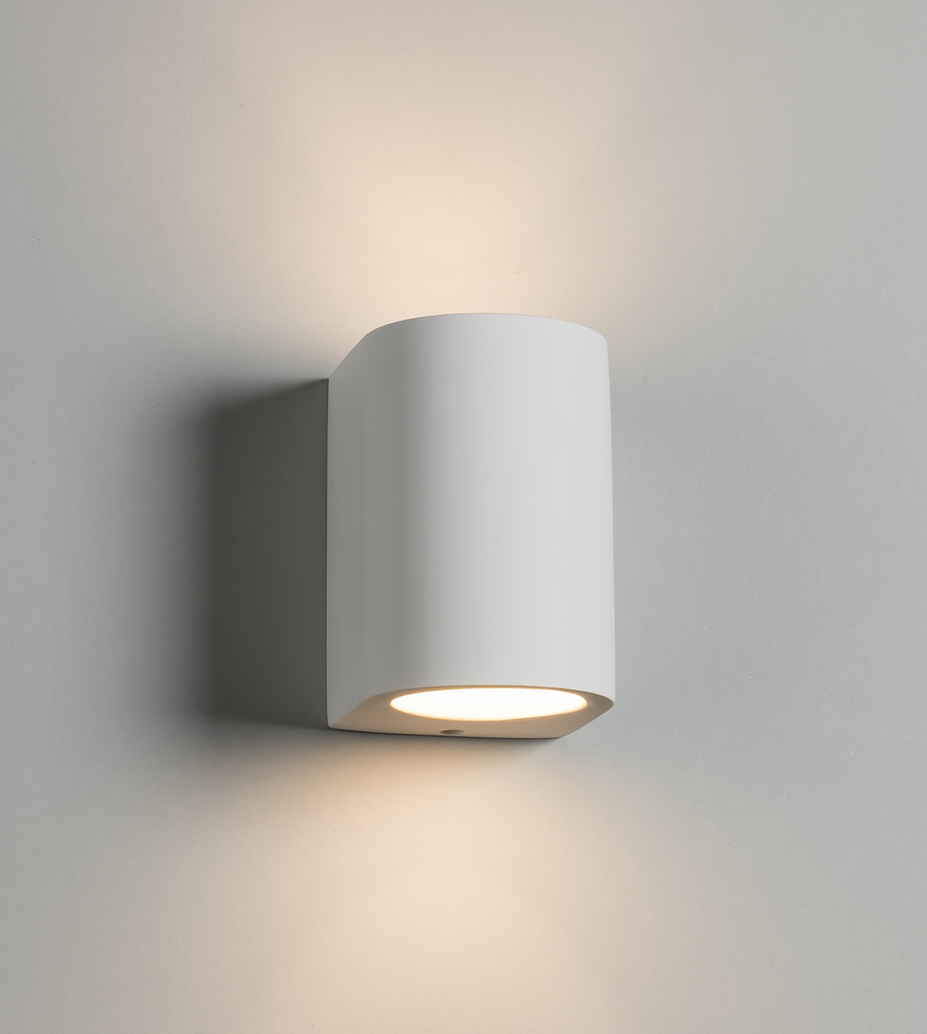Knightsbridge: PWL5, G9 40W Curved Plaster Wall Light, Dimmable, 230V, IP20, White Finish