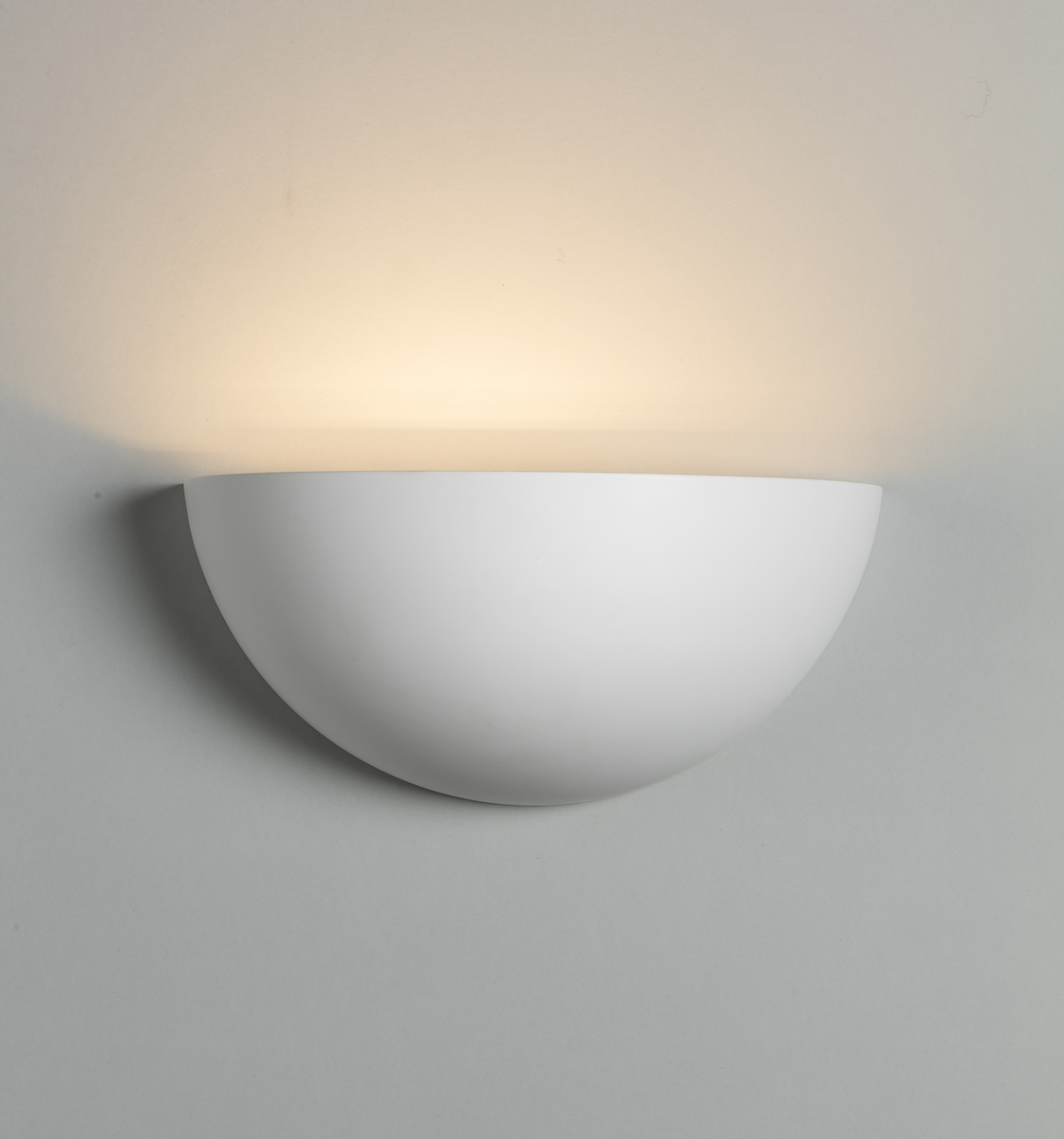Knightsbridge: PWL8, Dimmable E14 Uplighter Plaster Wall Light, 40W Max, White Finish