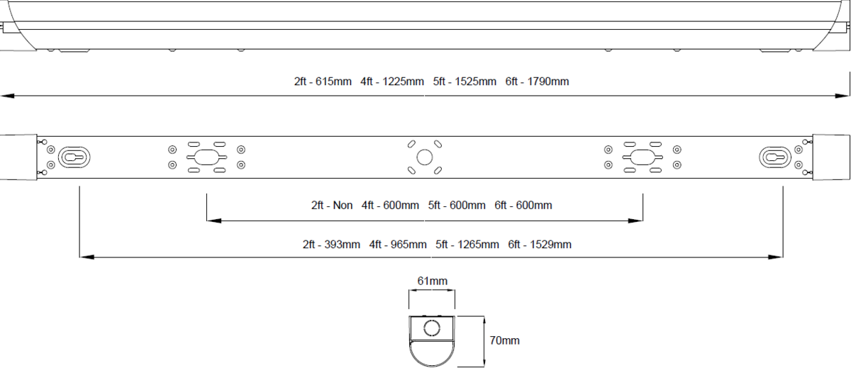 Knightsbridge: BATM2, 2ft 10W Modular LED Batten, 4000K, 1400lm, IP20, Quick Installation