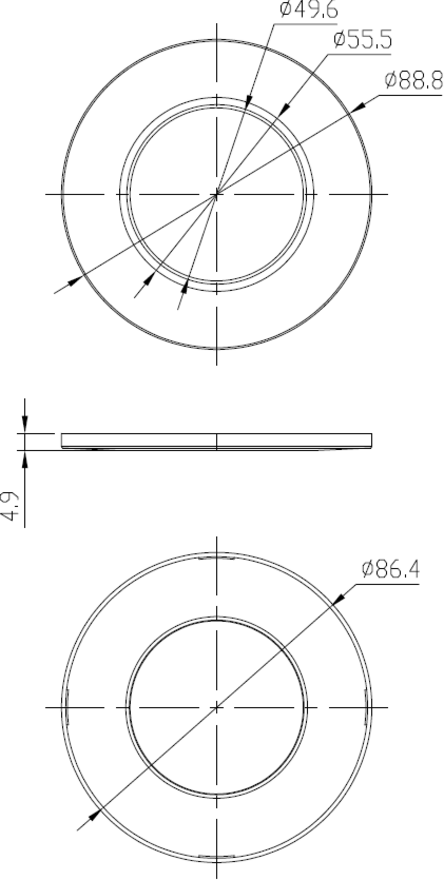 Knightsbridge: RE6BZW, RenuLED Bezel for Fixed and Tilt Downlight, 88mm Diameter, Durable ABS Construction, White Finish