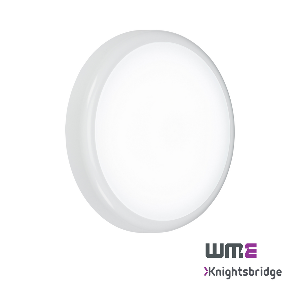 Knightsbridge: BT14ACTDALIEM, 230V IP65 LED Emergency Bulkhead, 14W, CCT Adjustable, Polycarbonate, 3-Hour Backup