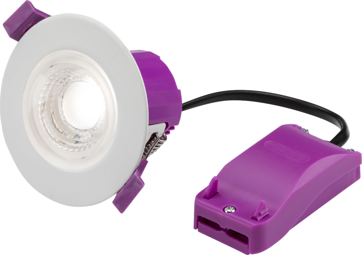 Knightsbridge: RE6CTF, 6W Fire-Rated LED Downlight, IP65, Dimmable, 3 Selectable CCT, 230V