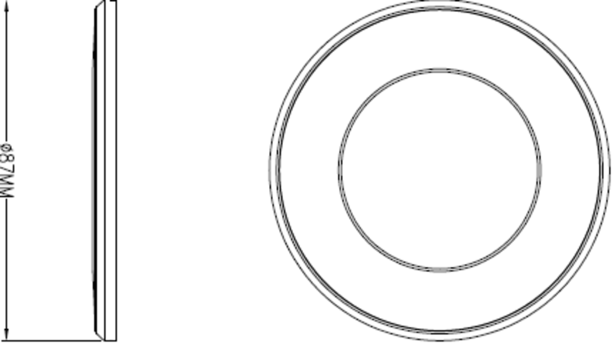 Knightsbridge: CFRBC, Downlight Bezel, Brushed Chrome, 87mm Diameter, IP65 Compatible, Durable ABS