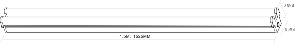 Knightsbridge: T8BLED25EM1, Twin Emergency LED Batten, 5ft, 50W, Cool White, IP20, Maintained/Non-Maintained