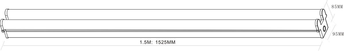 Knightsbridge: T8BLED25EM1, Twin Emergency LED Batten, 5ft, 50W, Cool White, IP20, Maintained/Non-Maintained