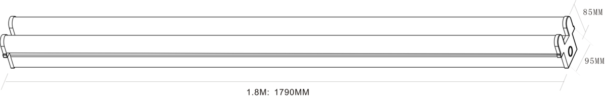 Knightsbridge: T8BLED26EM1, 60W Twin Emergency LED Batten, 6ft (1790mm), Cool White 4000K, 6500lm, IP20