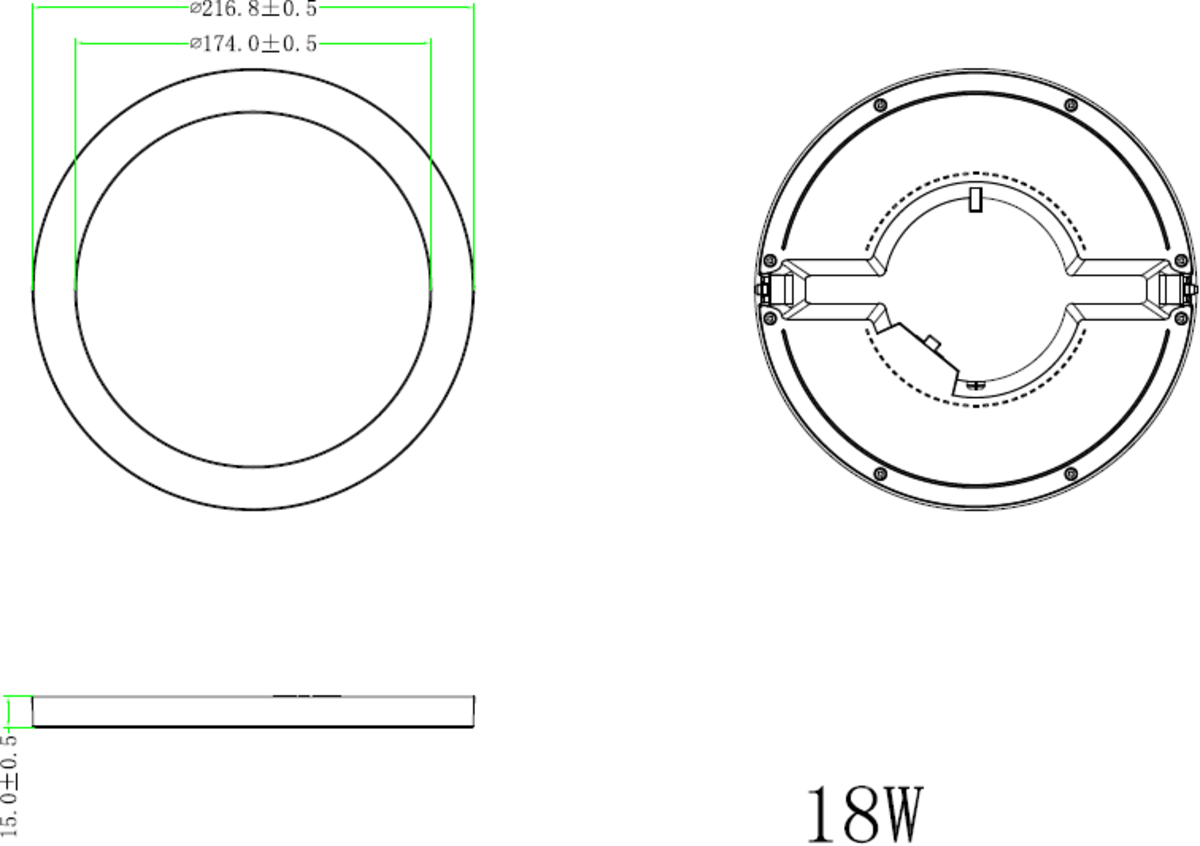Knightsbridge: CPL18MB, Matt Black Bezel, Magnetic Installation, Steel Construction, 219 mm Diameter, Compatible with CPL18CT IP20 LED Panel