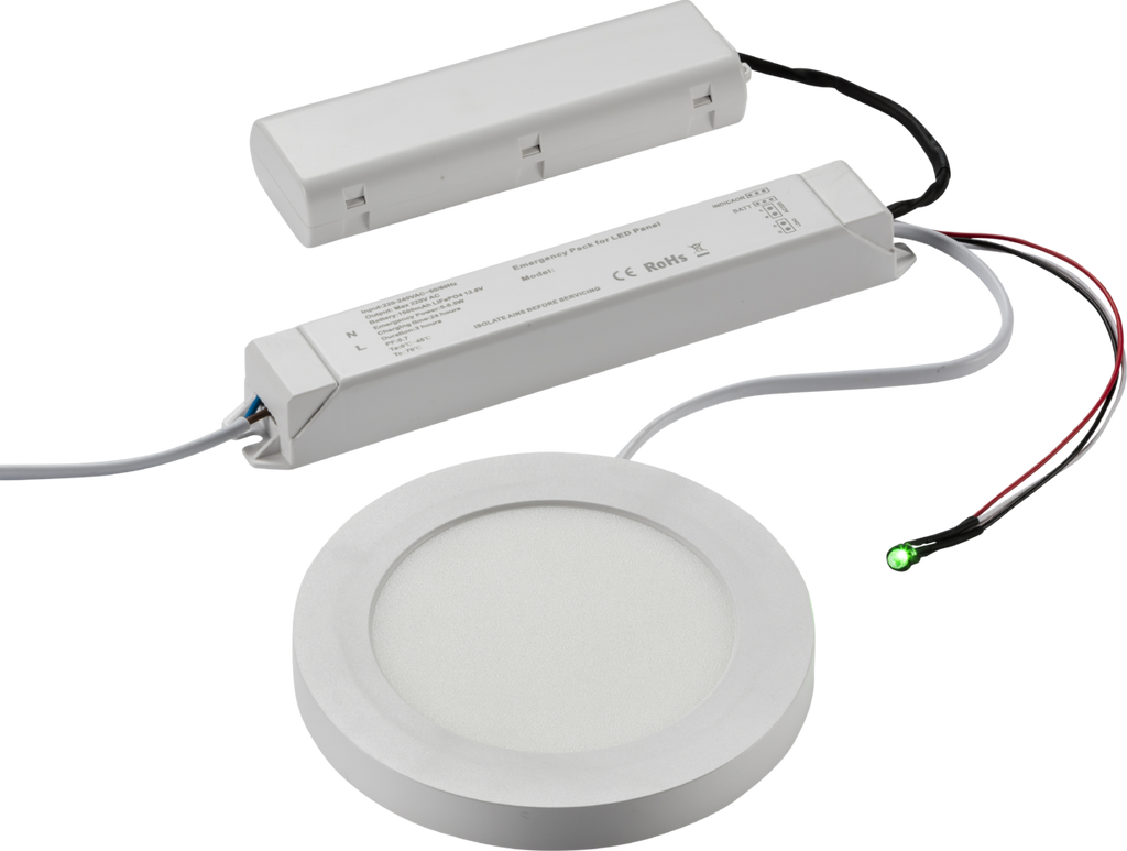 Knightsbridge: CPLEM, 230V CPL Downlight Emergency Kit, Lithium Battery, IP20, Maintained, White, Polycarbonate