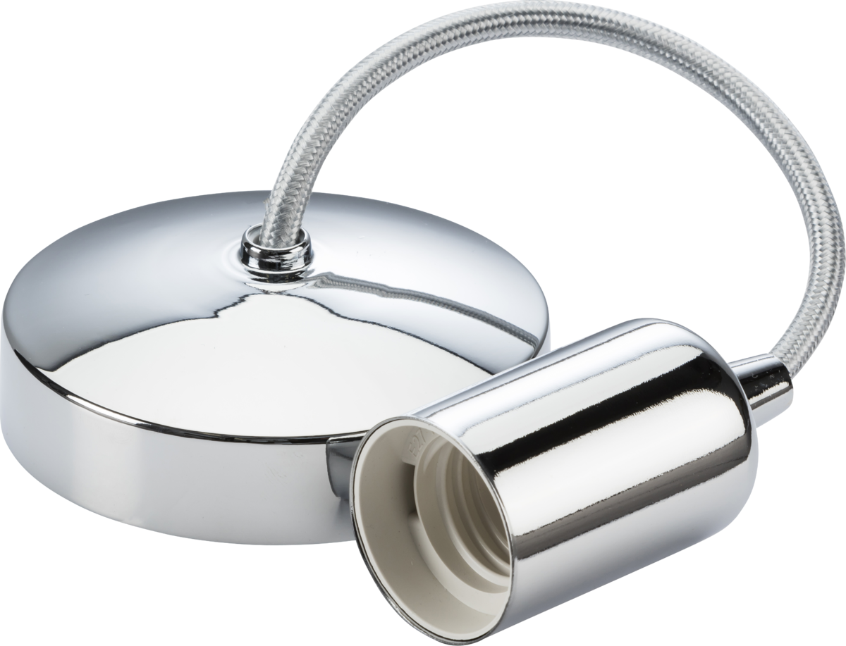 Knightsbridge: 8270PC, 6" E27 Pendant Light, Polished Chrome Finish, Pre-Wired, 80W, IP20, 230V