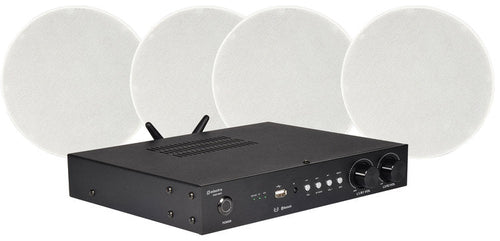 Adastra: 300.103UK, Smart Pack Multiroom Wireless Amplifier, 2 Zones, Bluetooth, WiFi Streaming, Includes 4 x 6.5" Ceiling Speakers