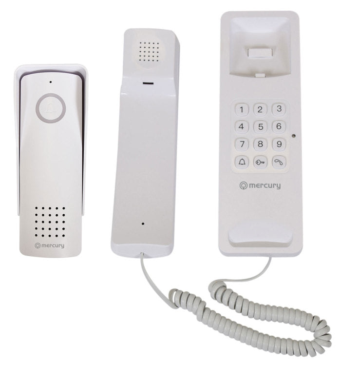Mercury: 350.003UK, Wireless Digital Door Phone System, 300m Range, 433 MHz, Weatherproof Outdoor Unit, 8 Ringtones