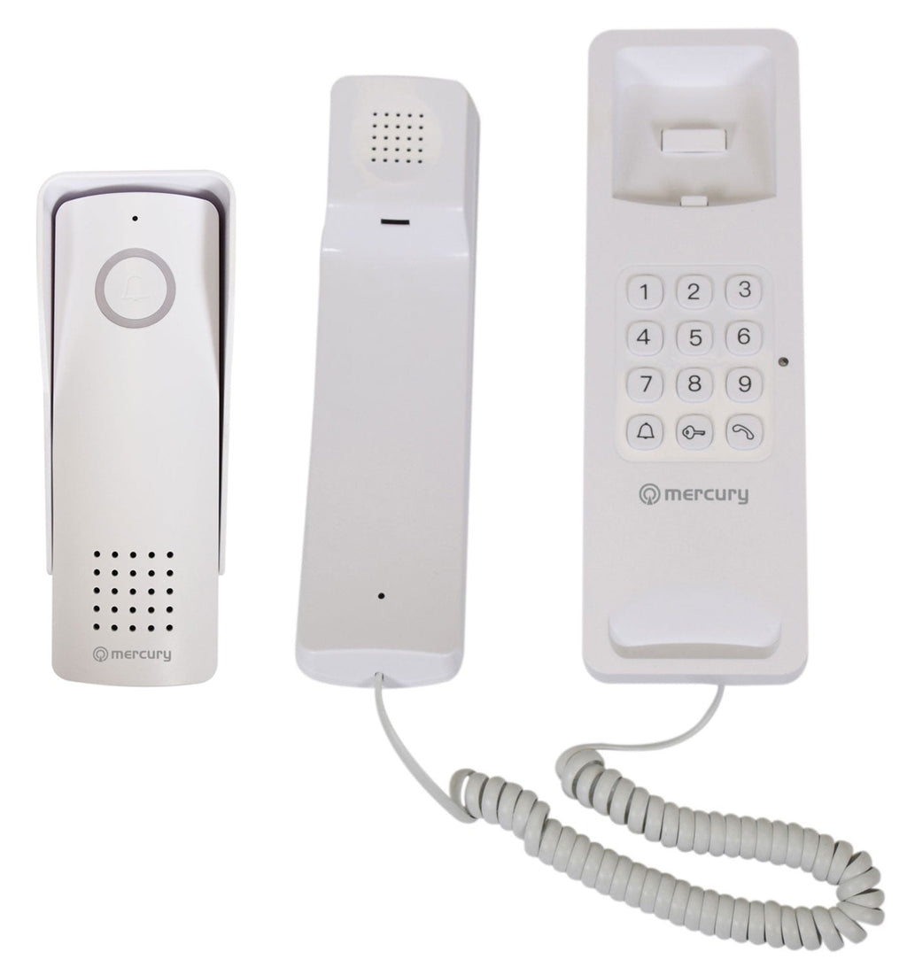 Mercury: 350.003UK, Wireless Digital Door Phone System, 300m Range, 433 MHz, Weatherproof Outdoor Unit, 8 Ringtones