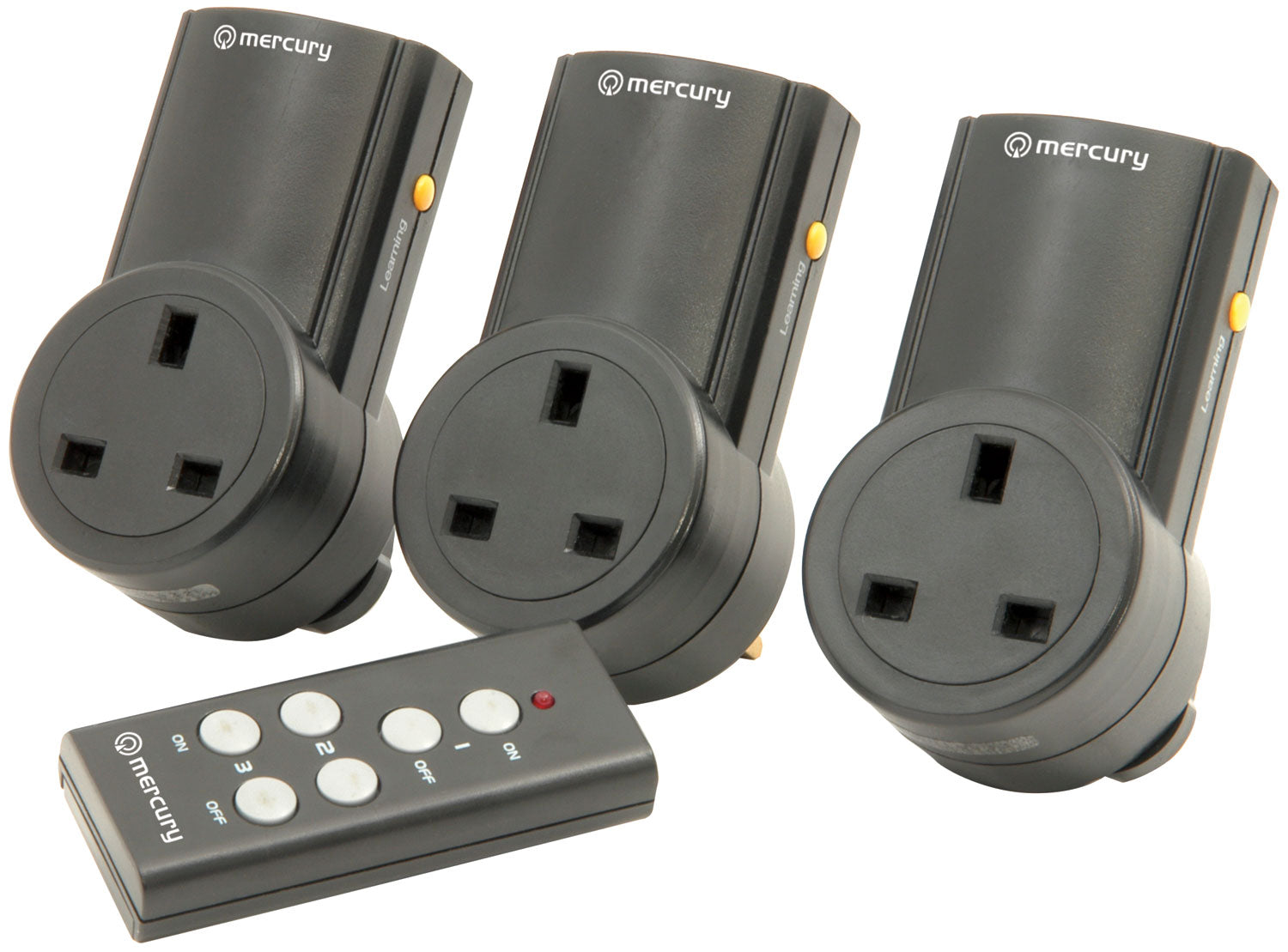 Mercury: 350.113UK, Wireless Remote Control Mains Sockets, Set of 3, 2400W, 10A, 30m Range