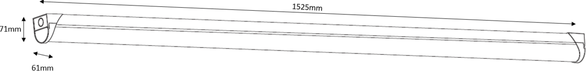 Knightsbridge: BATS5UHL, 5ft LED Ultra High Lumen Batten, 83W, 11200lm, Cool White 4000K, IP20, White Steel