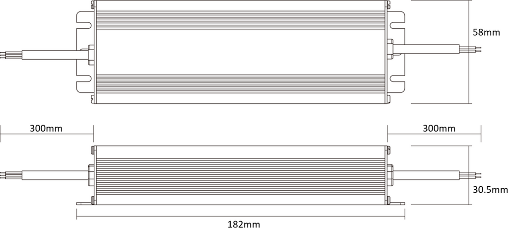 Knightsbridge: 24DCIP40, 24V IP67 40W Constant Voltage LED Driver, Overheat Protection, Grey Aluminium, 230V 50Hz