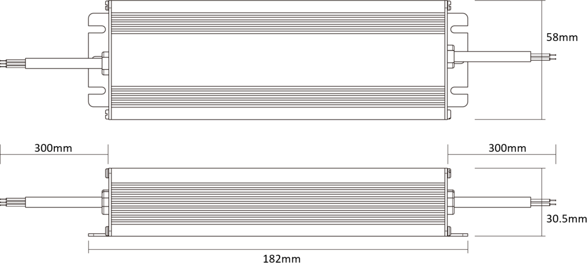 Knightsbridge: 24DCIP40, 24V IP67 40W Constant Voltage LED Driver, Overheat Protection, Grey Aluminium, 230V 50Hz