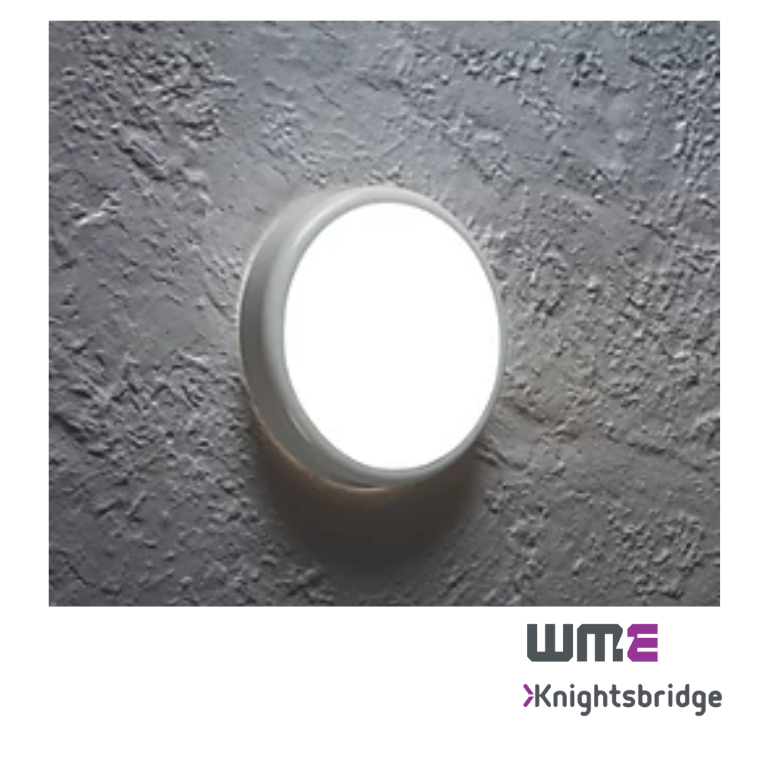 Knightsbridge: BT14ACT, CCT Adjustable LED Bulkhead Light, 230V, 14W, IP65, Polycarbonate, 3000K/4000K/5700K