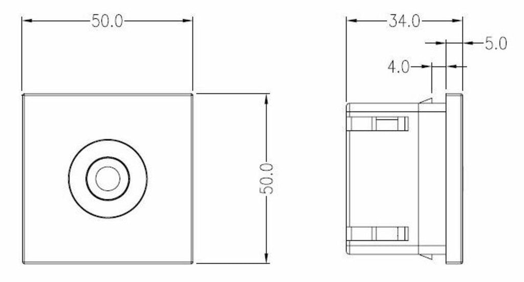 Knightsbridge: NETPIRSGY, 120° PIR Sensor Module, 100W LED, Override Function, 50 x 50 mm, Grey