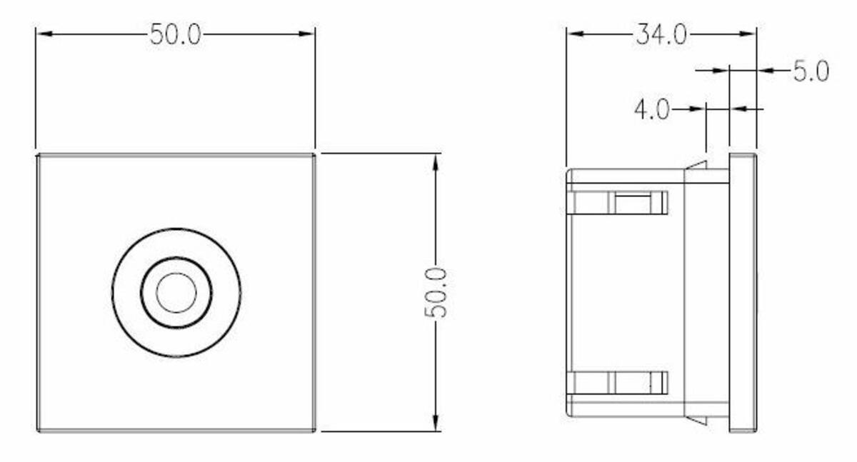 Knightsbridge: NETPIRSGY, 120° PIR Sensor Module, 100W LED, Override Function, 50 x 50 mm, Grey