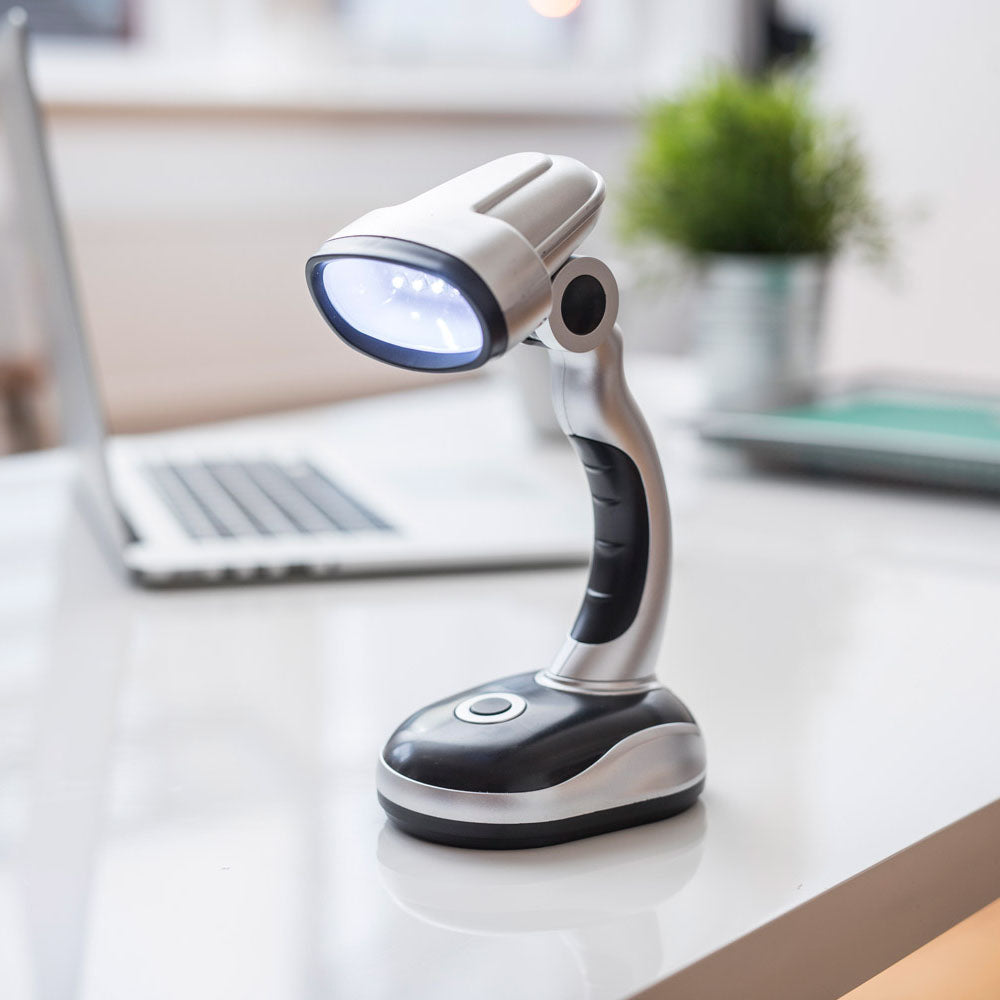 LYYT: 410.405UK, Portable USB and Battery Powered Lamp, 12 LED, Adjustable Head, Ergonomic Grip