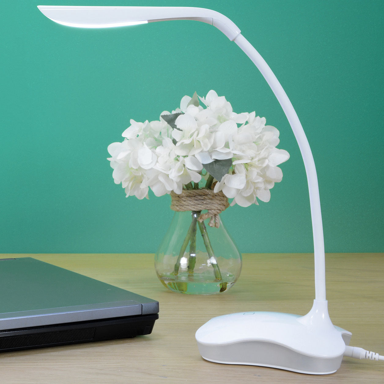 LYYT: 410.426UK, Touch Sensor LED Desk Lamp, Dimmable, 3 Brightness Settings, Flexible Goose-neck, Nightlight