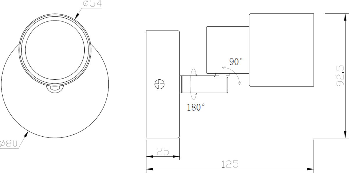 Knightsbridge: CSP1AB, Antique Brass Single Spotlight, 230V, IP20, 50W Max, Adjustable 350° Rotation