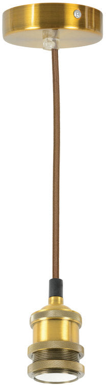 LYYT: 429.502UK, Vintage E27 Pendant Cord Set, Antique Gold, 1.8m Braided Cable, E27 Lamp Holder