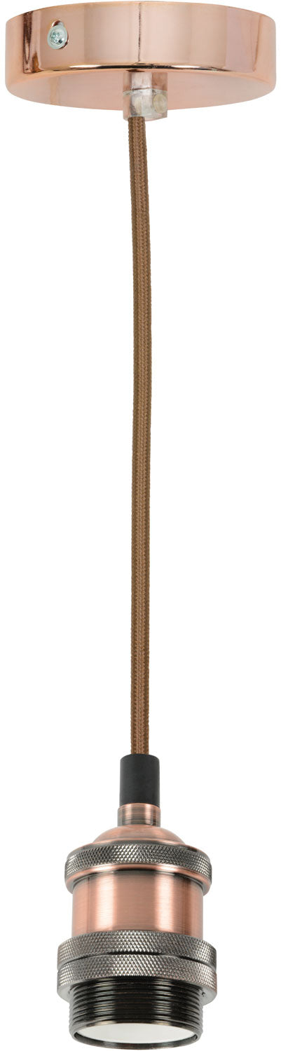 LYYT: 429.503UK, Vintage E27 Pendant Cord Set, 1.8m Braided Mains Cable, Antique Copper Finish