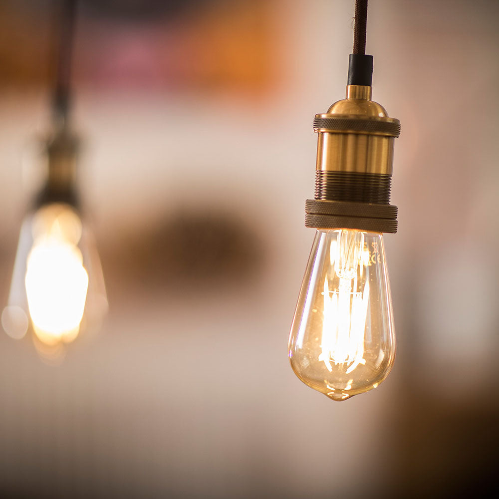 LYYT: 429.503UK, Vintage E27 Pendant Cord Set, 1.8m Braided Mains Cable, Antique Copper Finish