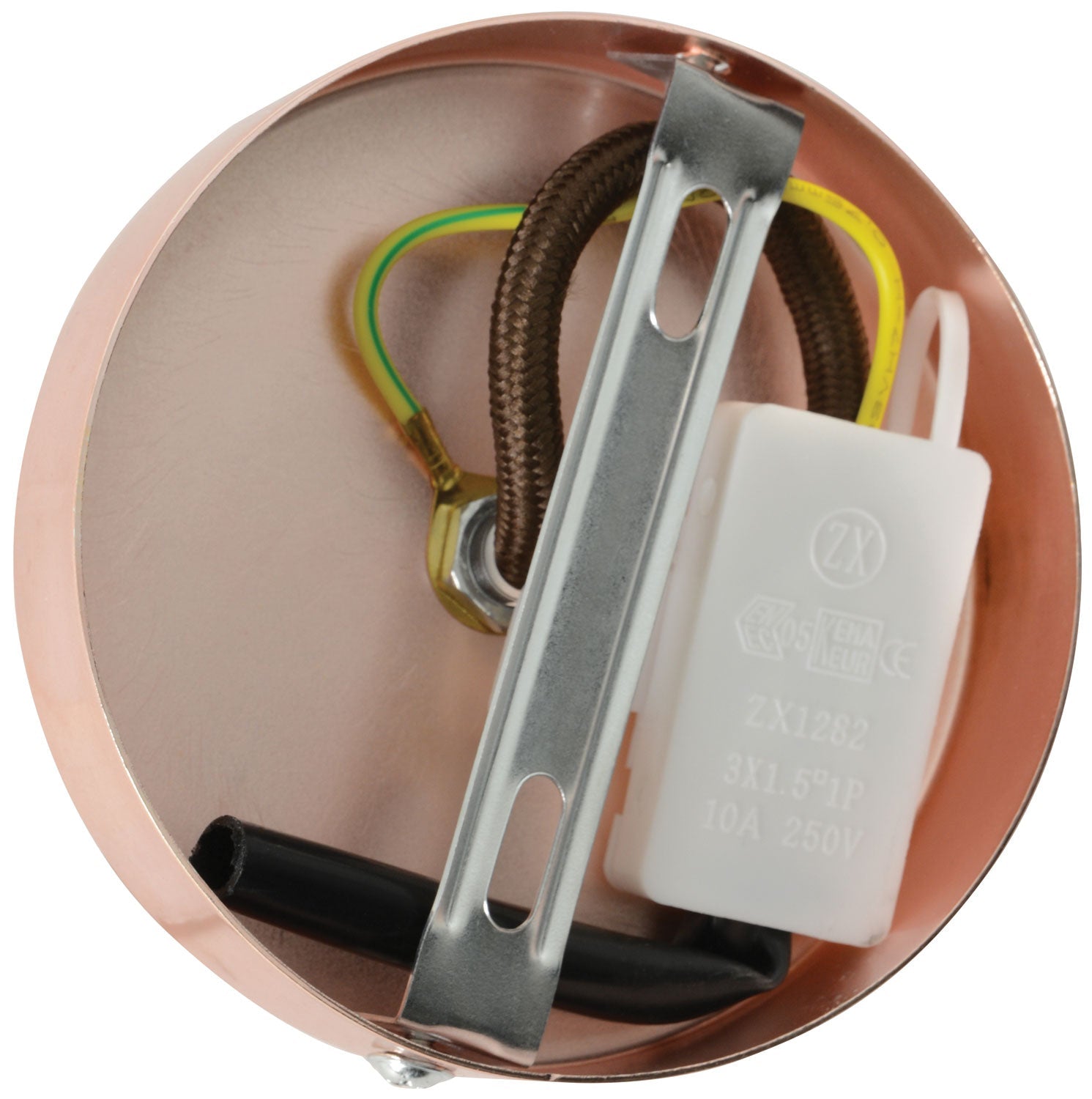 LYYT: 429.503UK, Vintage E27 Pendant Cord Set, 1.8m Braided Mains Cable, Antique Copper Finish