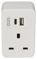 Mercury: 429.691UK, UK Mains Adaptor, Plug Through with USB A & C, Fast Charging, 13A