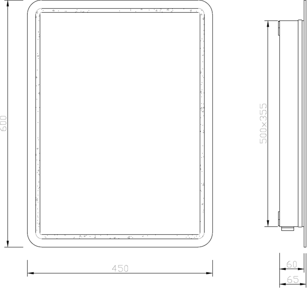 Knightsbridge: MLR6045SD, Back-lit LED Bathroom Mirror, 600 x 450mm, Demister, Motion Sensor, IP44, Cool White