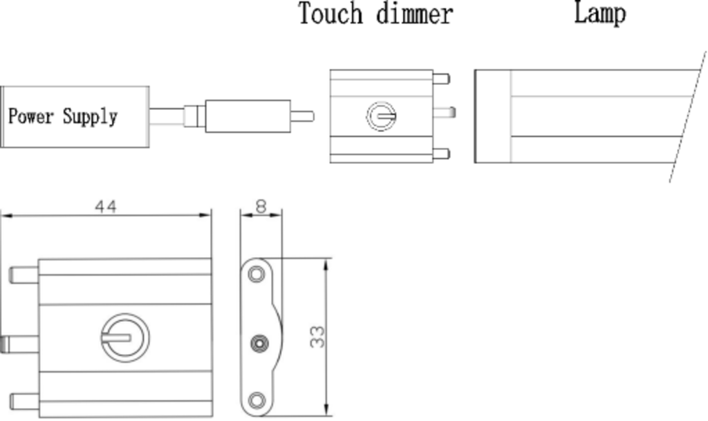 Knightsbridge: LEDTD1, 24V DC Touch Dimmer, IP20, 36W Max, Memory Function, Black Finish