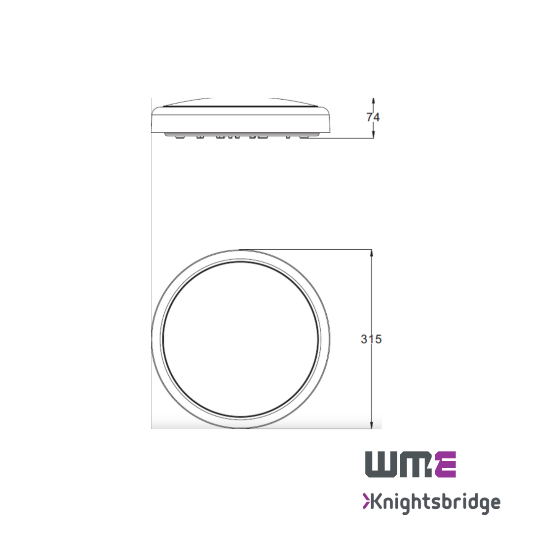 Knightsbridge: BT14ACT, CCT Adjustable LED Bulkhead Light, 230V, 14W, IP65, Polycarbonate, 3000K/4000K/5700K