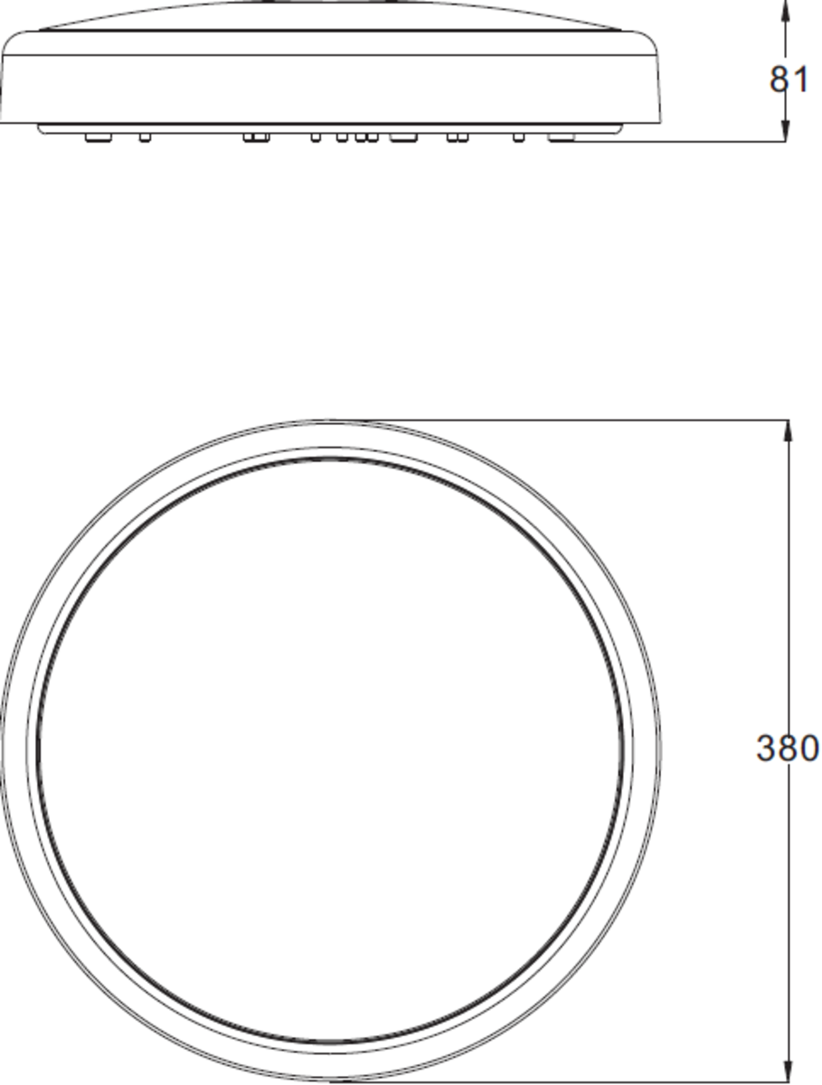 Knightsbridge: BT14ACTEM, CCT Adjustable LED Bulkhead, 14W, IP65, Polycarbonate, 230V, 315mm