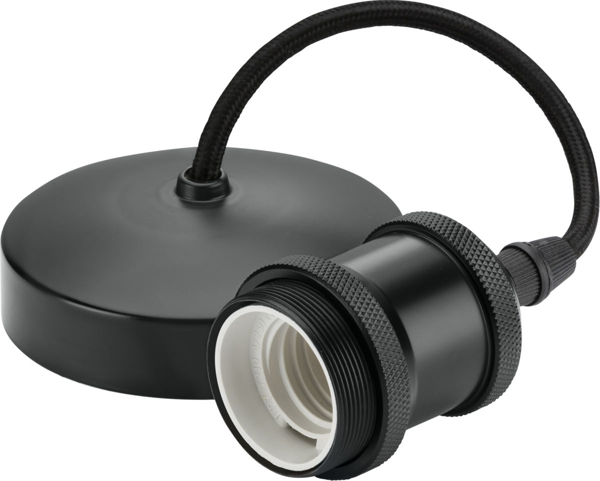 Knightsbridge: 8271AT, 6" E27 Vintage Pendant Set, Anthracite, 80W, BS EN Certified