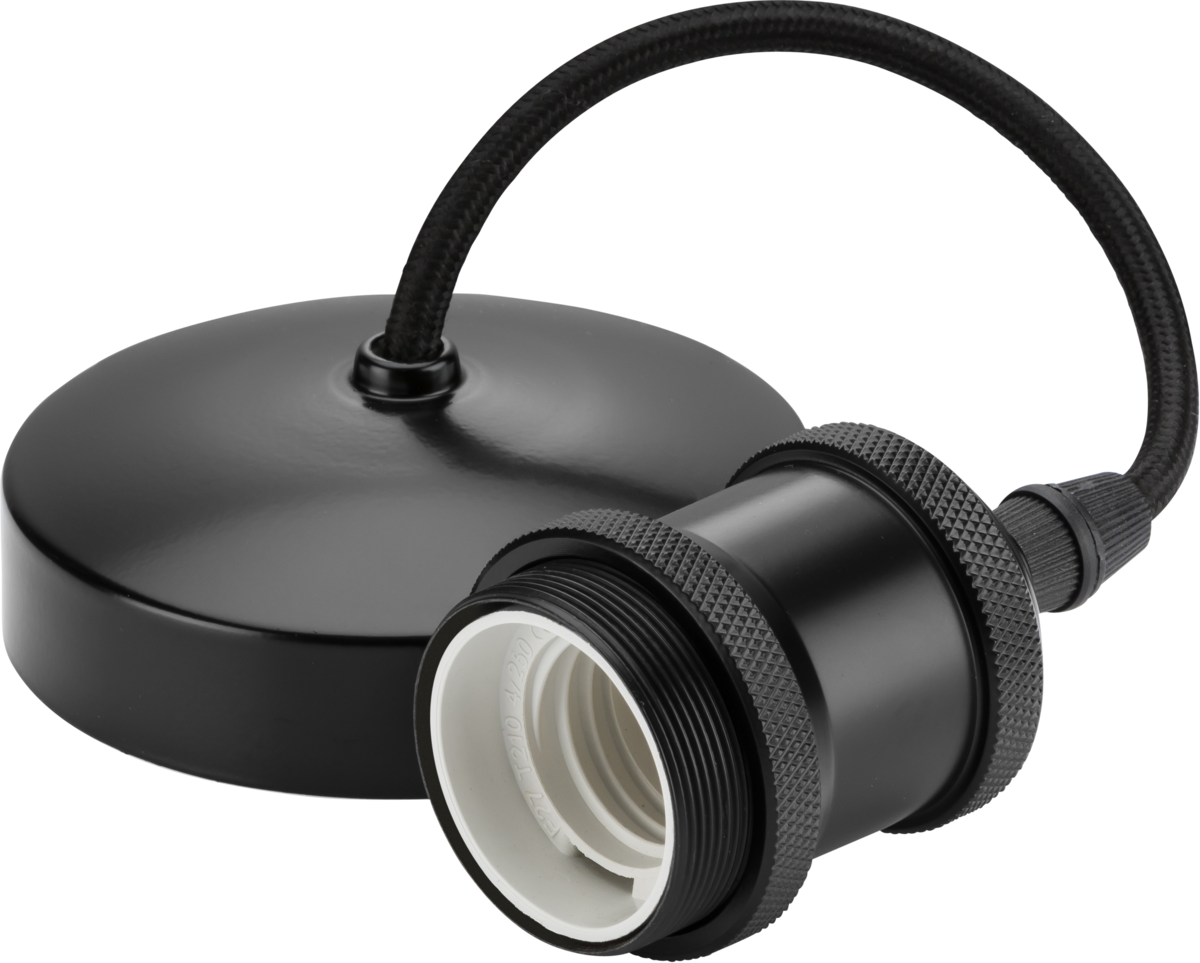 Knightsbridge: 8271MB, Vintage Pendant Light Set, E27, 6", T2 Rated, Matt Black, Pre-Wired, 80W, 230V