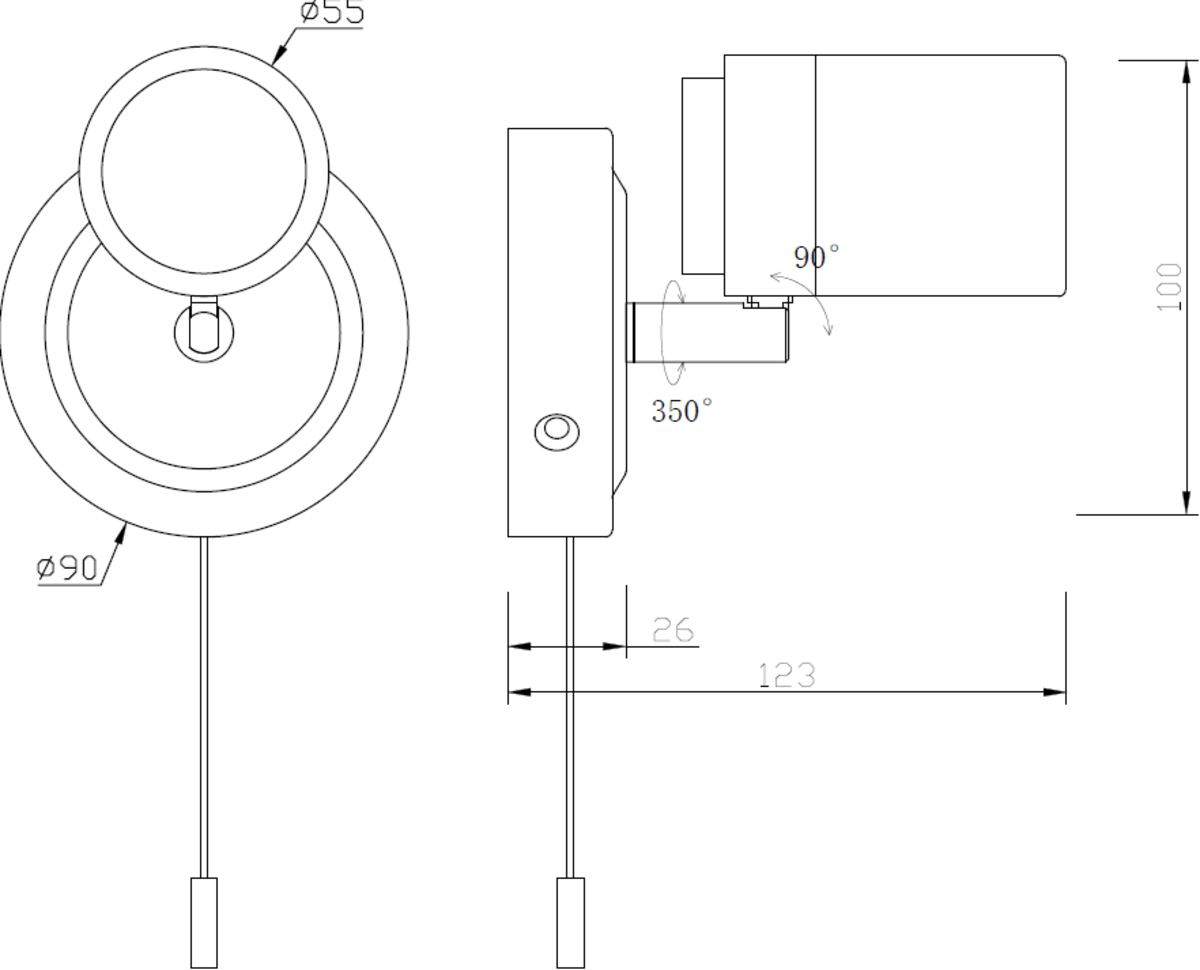 Knightsbridge: BA03S1MB, Single IP44 GU10 Adjustable Spotlight, Matt Black Finish, 20W Max, 350° Rotation & 90° Tilt
