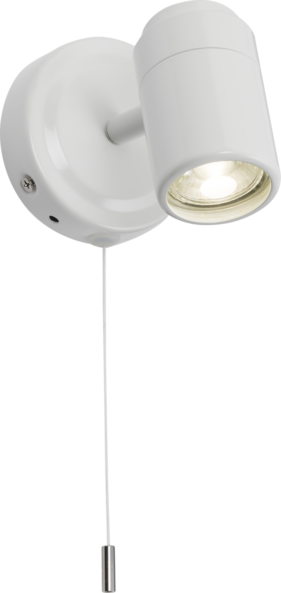 Knightsbridge: BA03S1MW, 230V IP44 GU10 Single Spotlight, Matt White, Adjustable Head, Dimmable, 20W Max