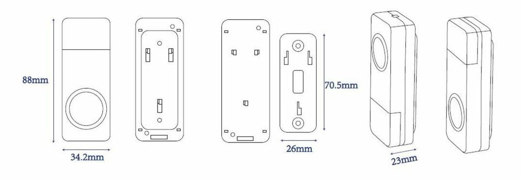 Knightsbridge: DCBPW, IP55 Wireless Doorbell Push Button, Battery Powered, 150-200m Range, White Polycarbonate