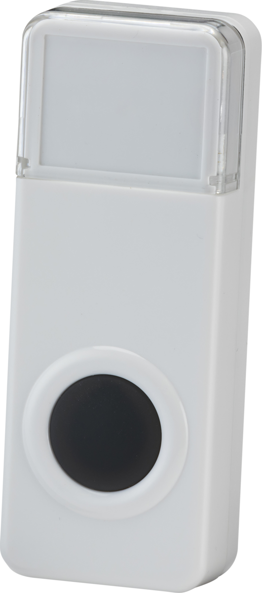 Knightsbridge: DCBPW, IP55 Wireless Doorbell Push Button, Battery Powered, 150-200m Range, White Polycarbonate