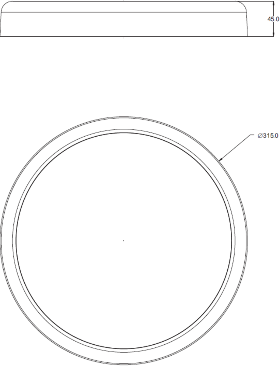 Knightsbridge: BT14B, Black Bezel Accessory for BT14 LED Bulkheads, 315mm Diameter, Durable Polycarbonate, 0.104kg