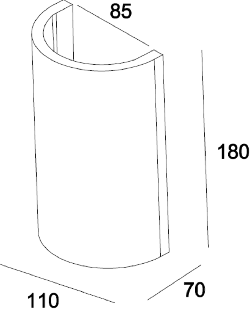 Knightsbridge: PWL1, G9 40W Curved Plaster Wall Light, Dimmable, IP20, White Finish, Gypsum, 230V, 110mm Width