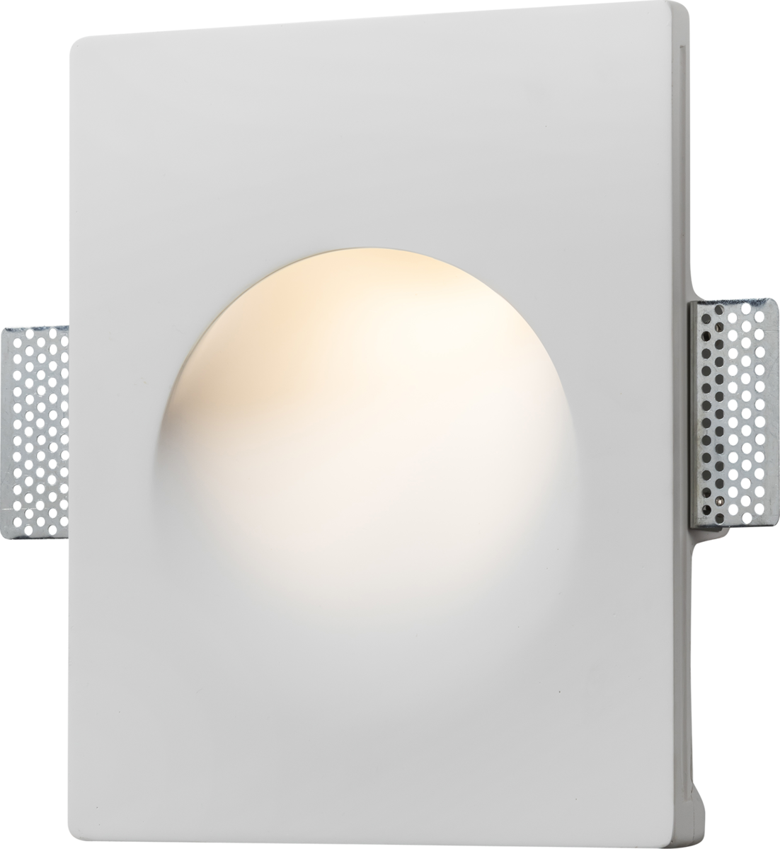 Knightsbridge: PWRCC, GU10 Recessed Round Plaster Wall Light, Dimmable, 35W Max, Gypsum, White Finish, IP20