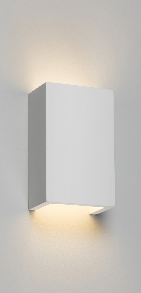 Knightsbridge: PWL2, G9 40W Dimmable Up and Down Plaster Wall Light, White Finish, IP20, Gypsum, 230V